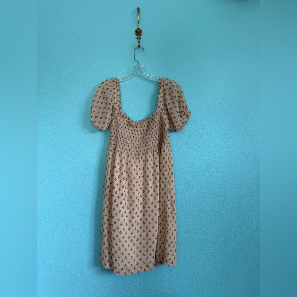🇫🇷 Sézane Jeanne Tulips Mini Silk Dress, Cream - Picture 5 of 7